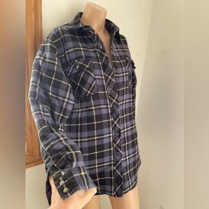 20” PTP Tough Duck quilted lined blue plaid work chore coat shacket